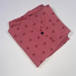 Atlantis Weathergear Men 34 Pink Lobster Embroidered Stretch Chino Shorts Salmon